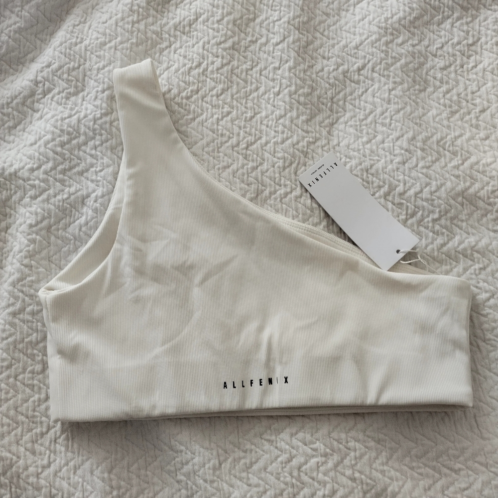 NWT allfenix one shoulder rib sports bra Sz Xl